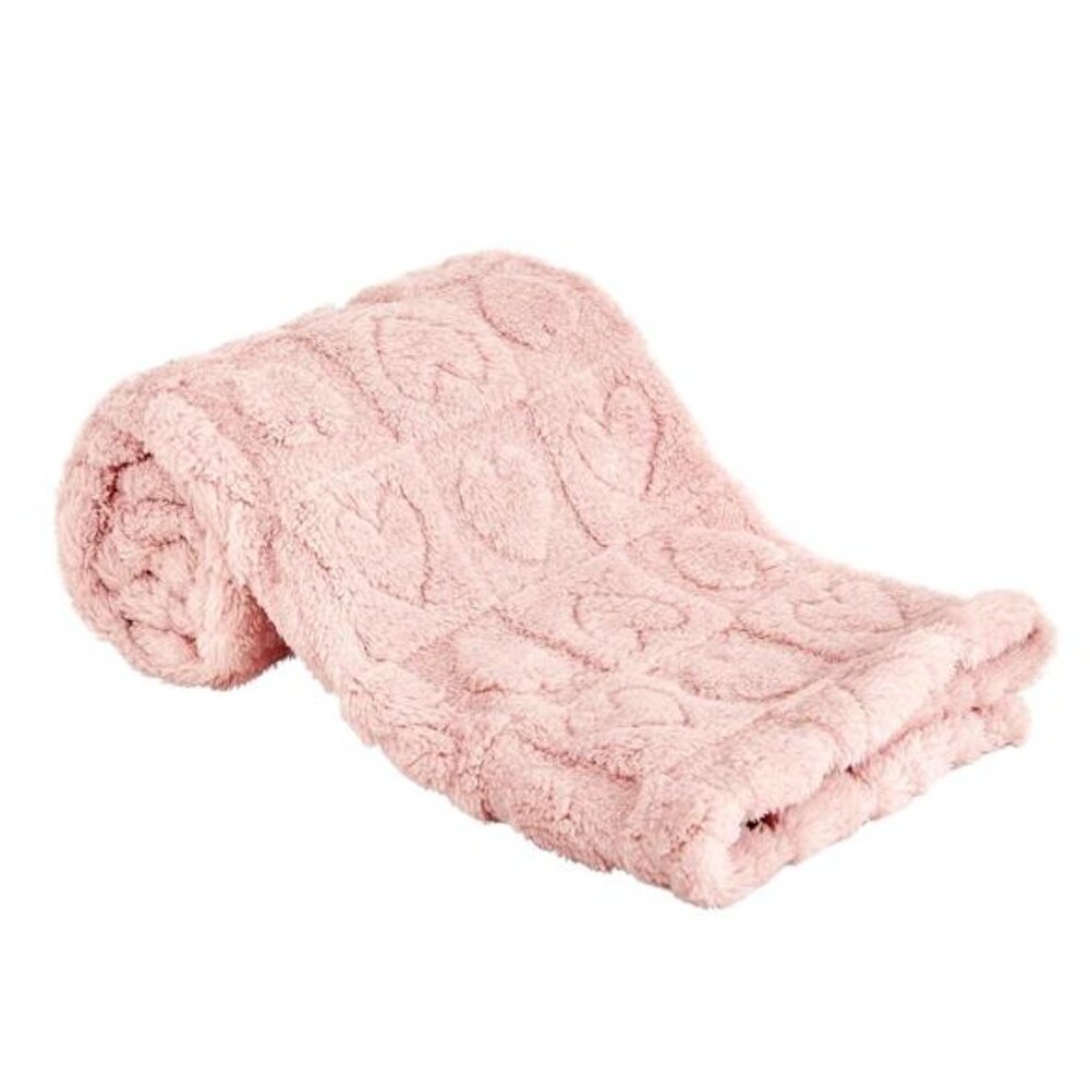 Baby Blanket Fleece Heart Checkered Soft Cozy Newborn Toddler Girls Boys Pink